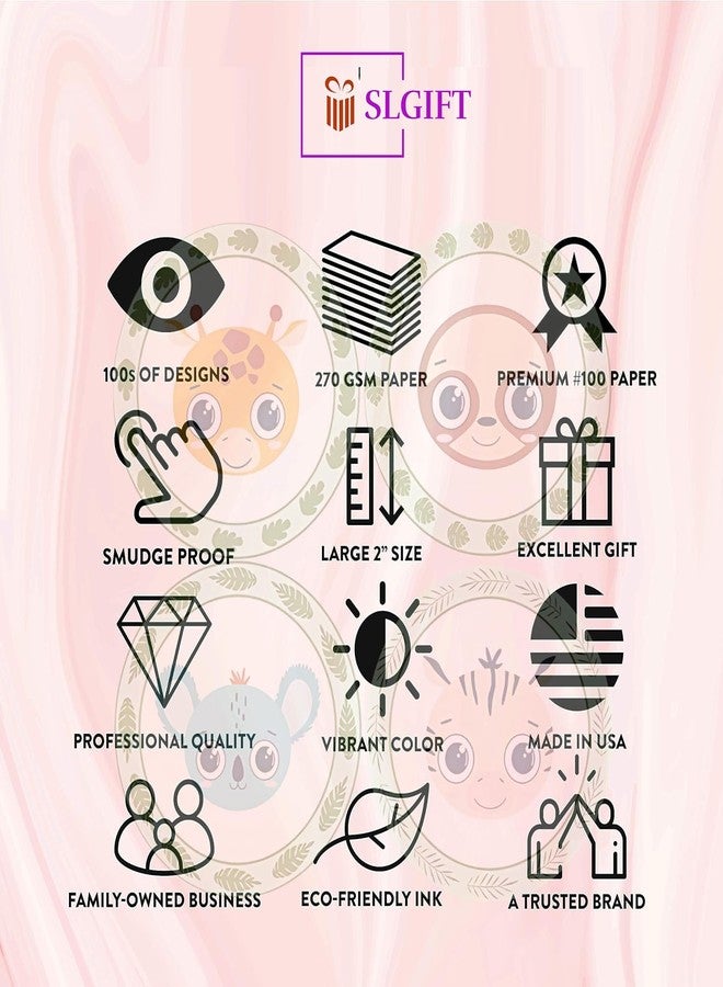 SLGIFT ملصقات فينيل لطيفة بتصميم حيوانات من SLGIFT، ملصقات فينيل ذاتية اللصق، 40 قطعة، ملصقات دائرية 2 × 2 بوصة، 4 تصاميم فريدة، R172 - Image 5